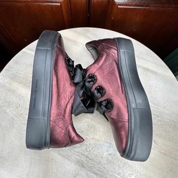 Kennel & Schmenger Metallic Leather Sneakers Women’s 5.5 Ribbon Lace Burgundy - Picture 14 of 14